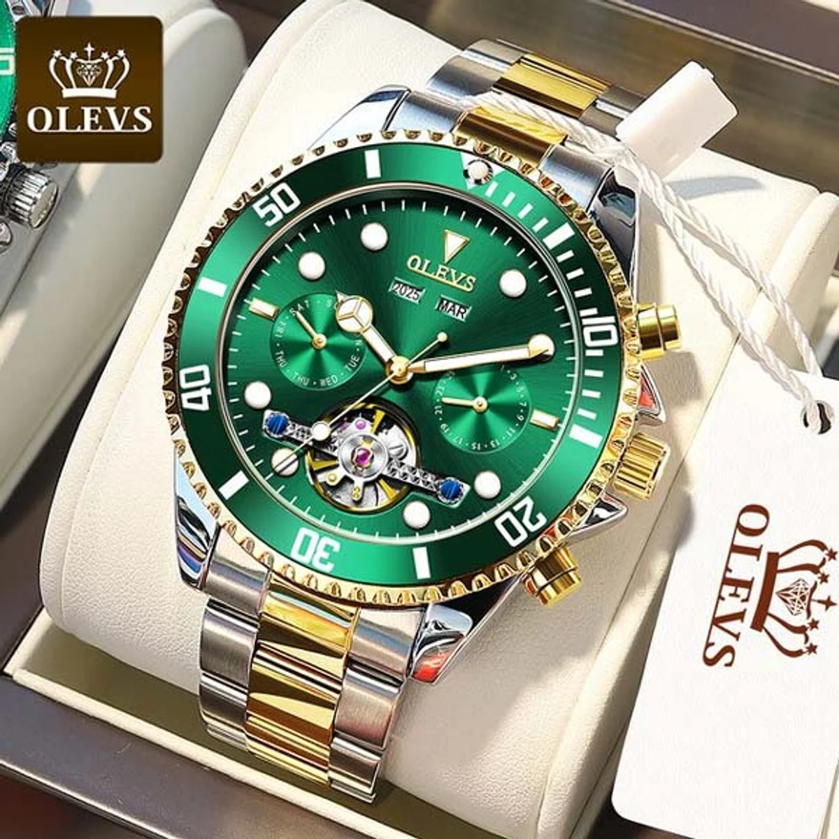 Waterproof OLEVS Automatic Mechanical Watches for Men, No Battery