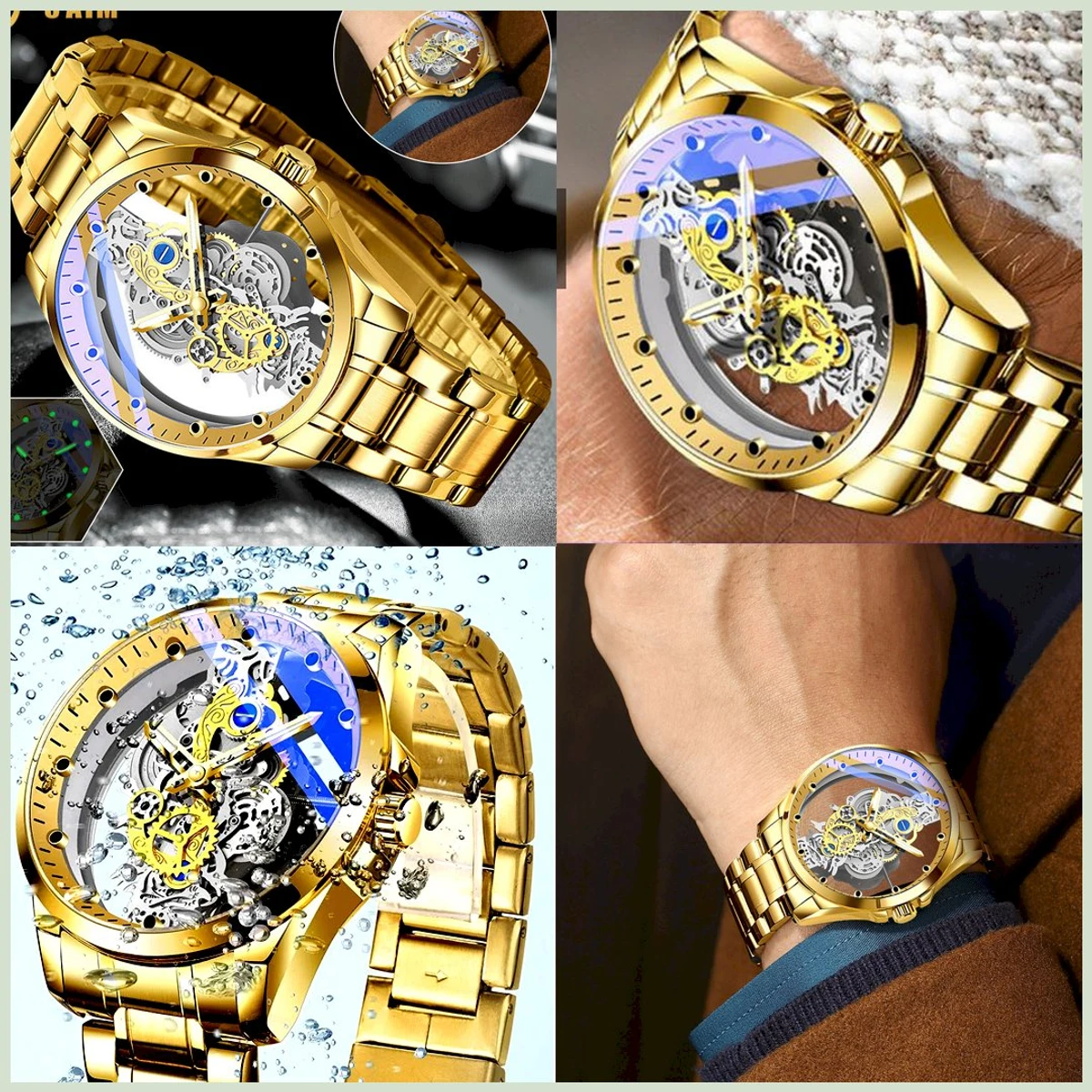 Top Luxury Men Casual Fashion Watch Gold color