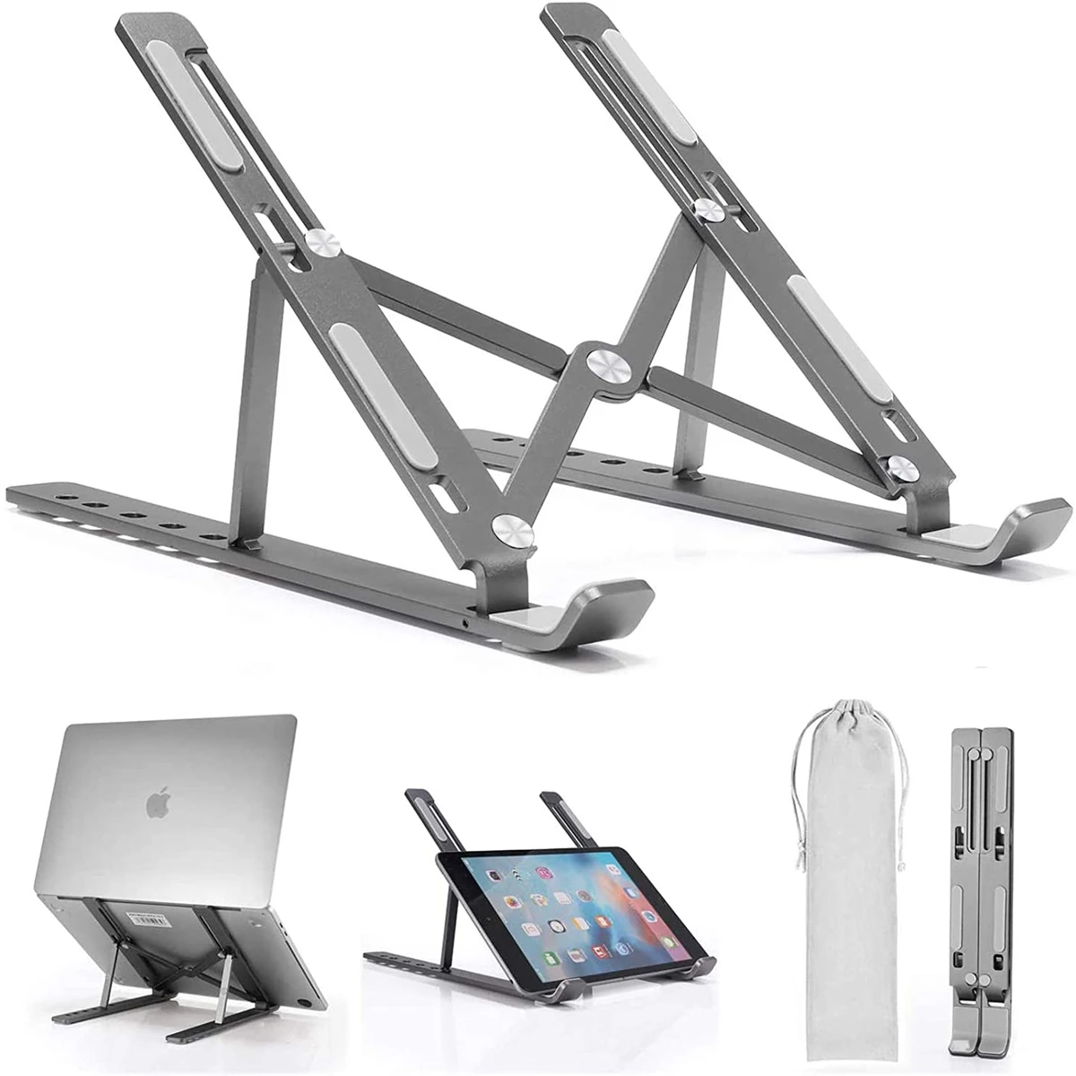 Laptop Stand Adjustable Aluminum Alloy Foldable Stand for 10-17 inch Tablets Notebook Laptop - Laptop Table