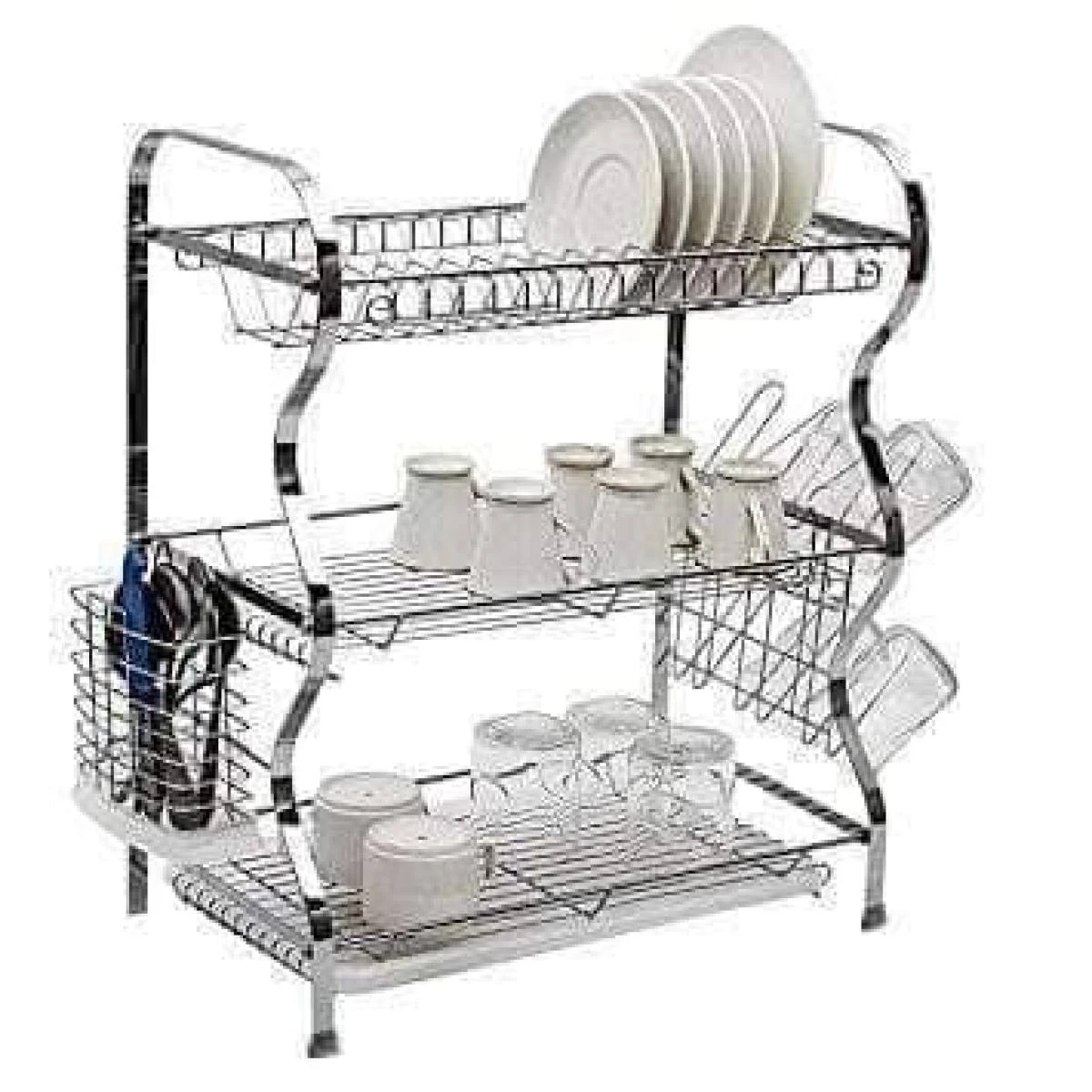 3 Layer Dish Drainer Rack Storage Organizer