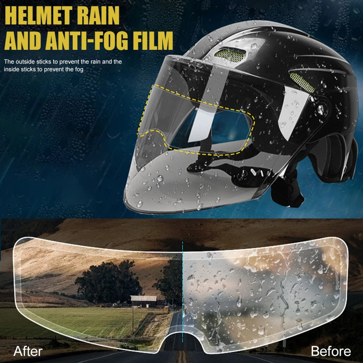 Helmet Clear Rainproof film Universal Motorcycle Helmet Lens Fog Resistant Films