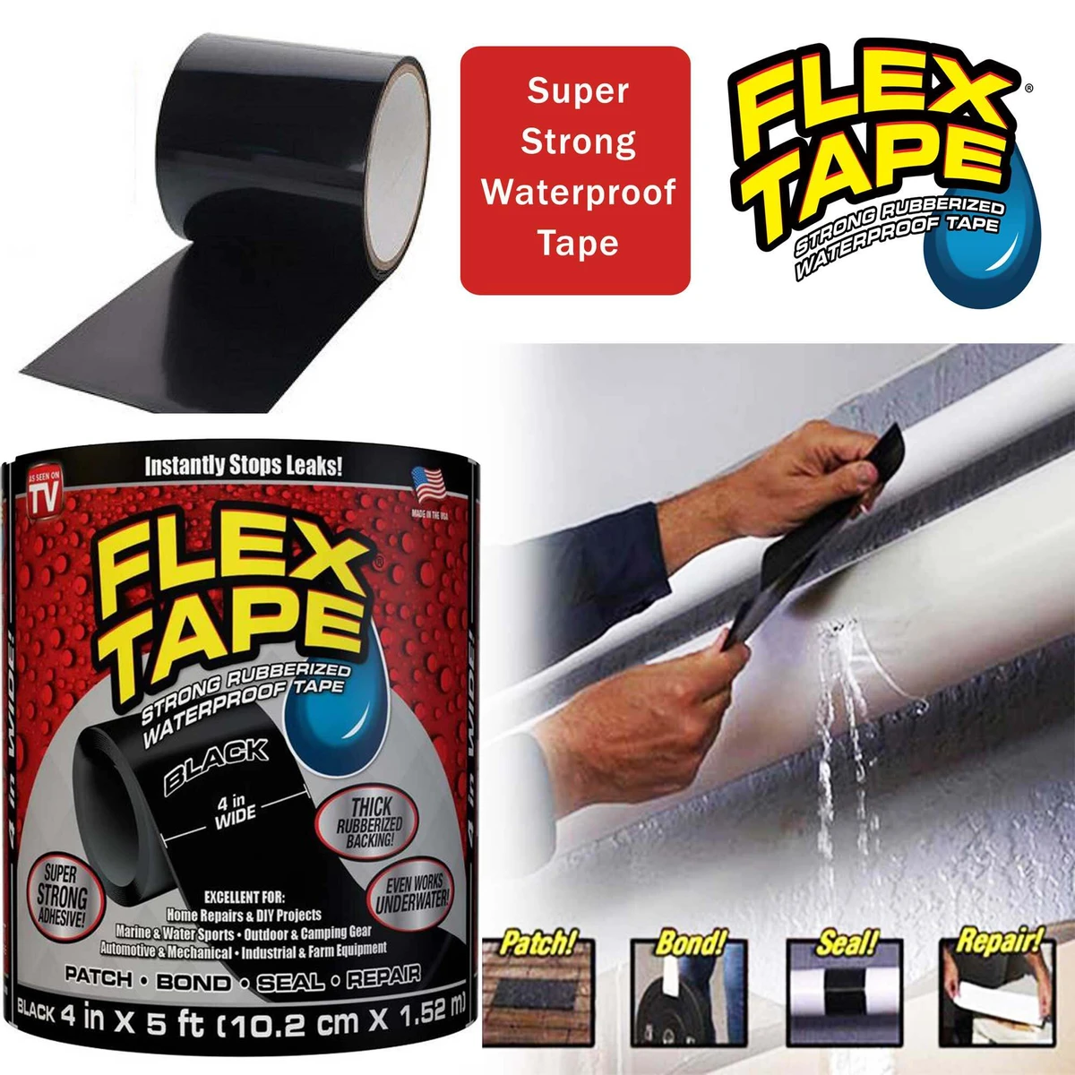HA Flex Tape Strong Rubberized Waterproof Tape Pipe Repair Strong Waterproof Glue