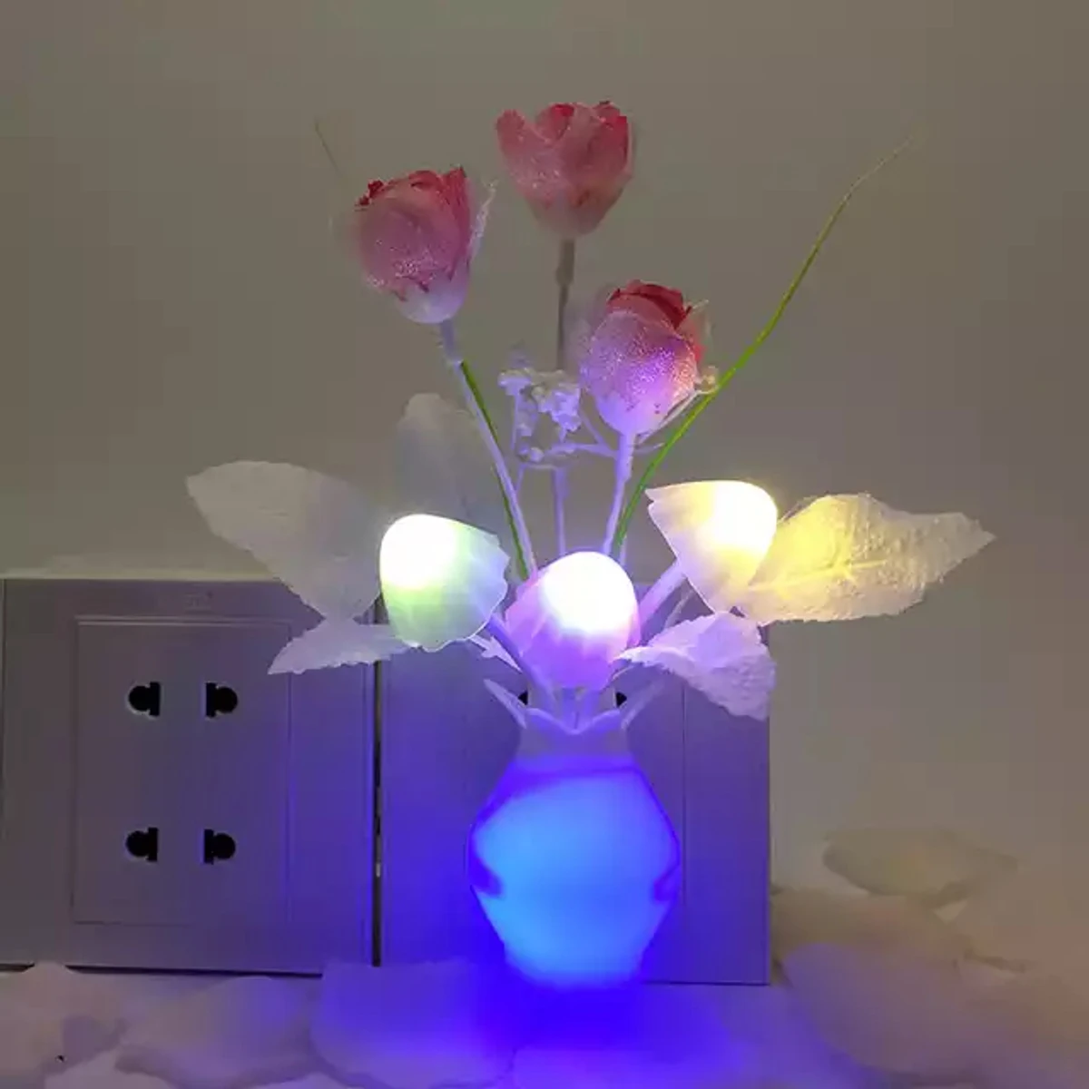 Automatic LED Sensor Mushroom Lamp both side light Multi-Color (2Pcs)