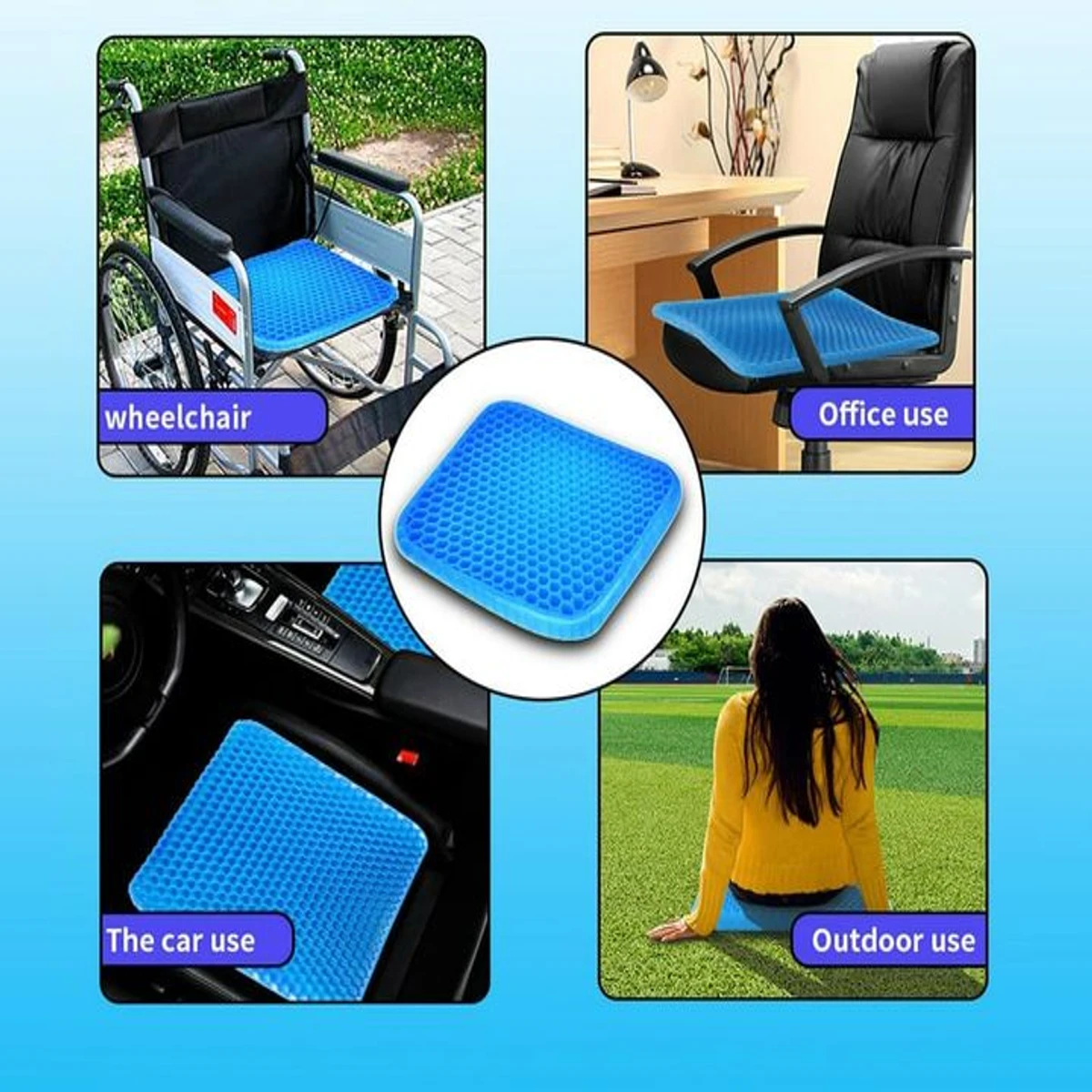 2 Pcs Silicone Comfortable Egg Sitter Seat Cushion for Office Car Home Chair